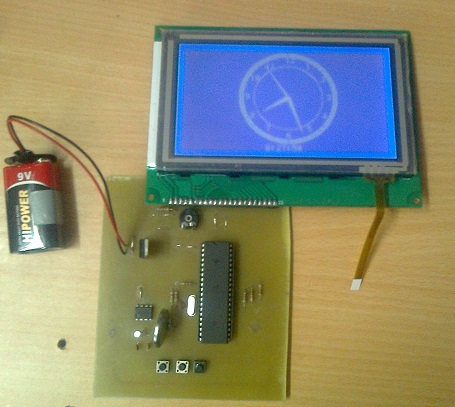 پروژه ساعت آنالوگ با LCD گرافیکی و AVR