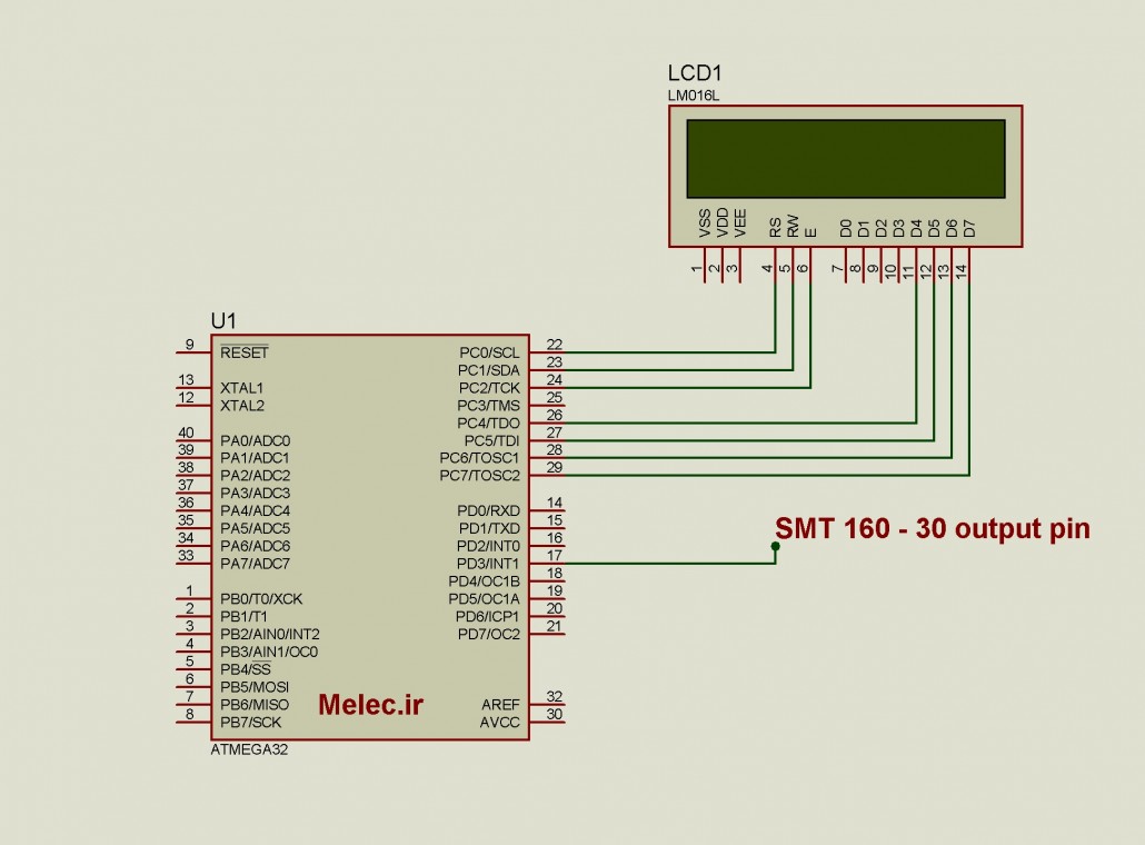 پروژه راه اندازی سنسور SMT160 به AVR