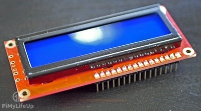 LCD رزبری‌پای با استفاده از نمایشگر کریستال مایع ۲*۱۶